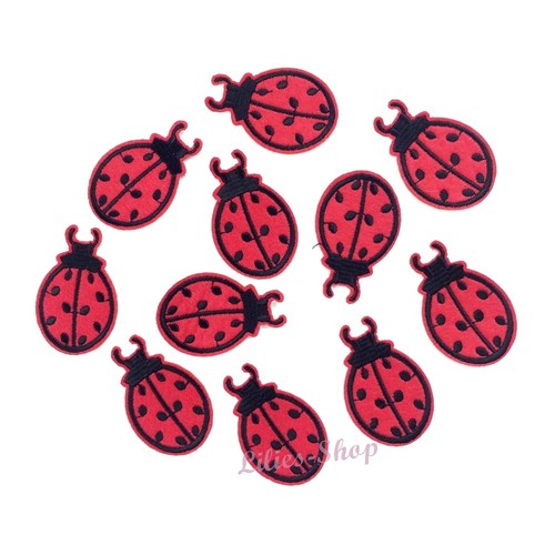 3 Ecussons patchs brodés coccinelles enfants iron on patches ladybugs 6 cm