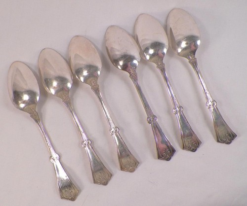 6 Persian Silverplate Teaspoons Rogers Bros Monogram OMK Antique 1891 As Is