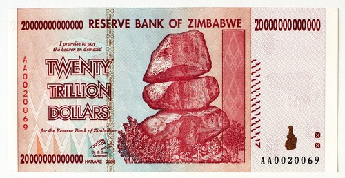 20 TRILLION ZIMBABWE DOLLAR uncirculated MONEY CURRENCY *USA SELLER* 10 50 100