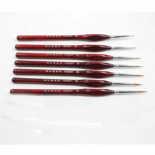 7Pcs//set Miniature Paint Brush Professional Sable Hair Detail for Fine Detailing