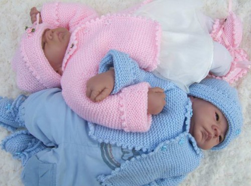 KNITTING PATTERN **PICCOLO** BABY REBORN MATINEE SET.
