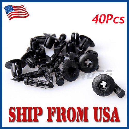 US 40X Black Retainer Liner Rivet Push Fender Clip For Honda TRX //Polaris ATV FM