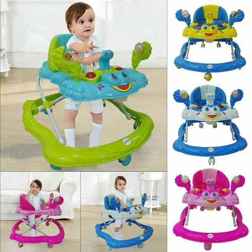 Pink Push Along Ride Baby Walker Musical Toy First Steps Bouncer Activity Melody