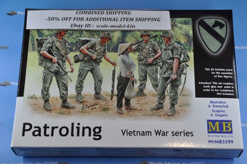 VIETNAM WAR SERIES 5 FIGURES 1//35 MASTER BOX 3599 DE PATROLING