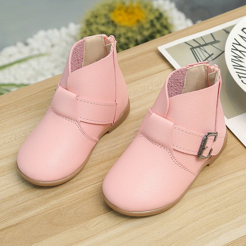 Kids Baby Girls Ankle Boots Children Buckle Zipper Casual Shoes Zipper Boots UK