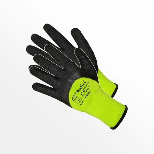 Thermo Arbeitshandschuhe Schutz Winterhandschuhe gefüttert neon Latex grip