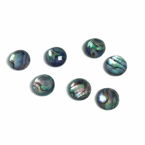 Details about   2 PC Natural Crystal with Abalone 12mm Round Cabochon Faceted New DIY Beads 