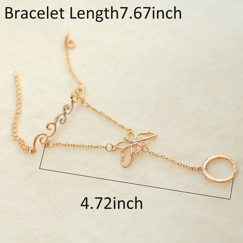 Poignet Main Papillon Design Slave Chain Link Finger Ring Harnais Bracelets