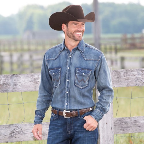 Wrangler Antique Blue Work Shirt