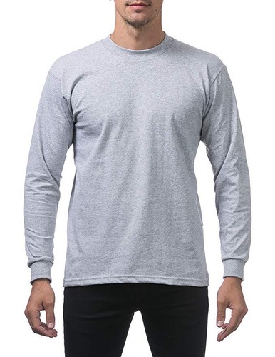 PROCLUB MEN/'S T-SHIRT PRO CLUB T-SHIRT HEAVY WEIGHT LONG SLEEVE TEE CREW NECK