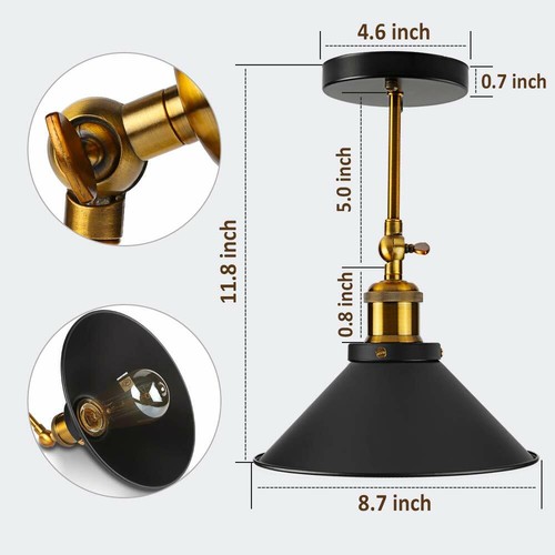 Lot de 2 Vintage Chambre à Coucher Mur Lampes Plug-in Barn Light Wall Sconce pour salle de bain