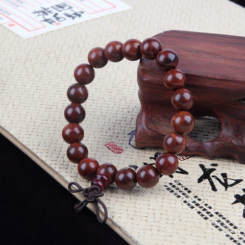 Fashion Natural Rouge en Bois Boule Beads Bracelet Femmes Hommes Bracelet Bijoux 17//12//10mm