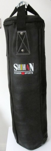 Punch Bag pugilato vera pelle nera formazione pesanti MMA Arti Marziali 3FT non occupati