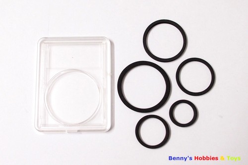 100 x New Coin Slabs Holder Case PCGS Style Adjustable Black Insert Mixed Size