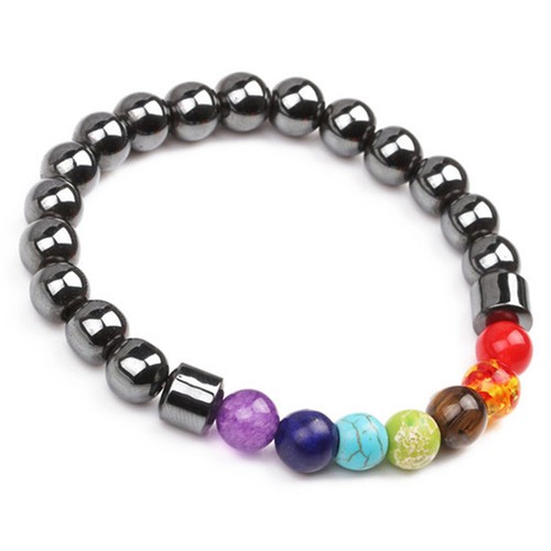 7 Chakra Heilung Perlen Gewicht Verlust Armband Hämatit Stein Armband ZP