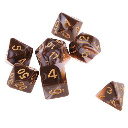 7x Polyhedral Dice Set RPG Dice Set D4 D6 D8 D10 D12 D20 for DND MTG Game C