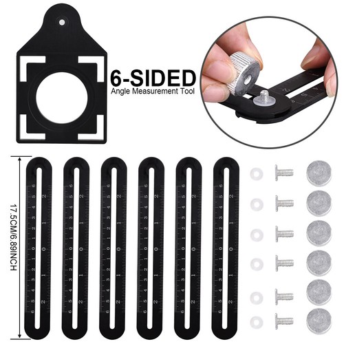 6 Folding Multi Angle Measuring Ruler Tile Hole Locator Positioning Metal Ruler