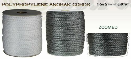 4mm 6mm /& 8mm 3mm 2mm Noir /& Blanc Polypropylène Anorak Corde