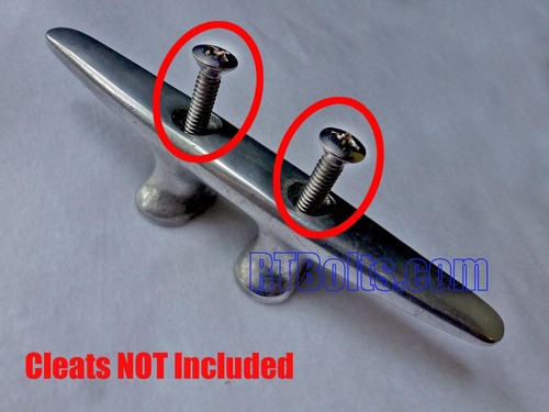 2 Bolt Kits for 6” cleats • through-bolt style • Stainless • NUTS /& BOLTS ONLY
