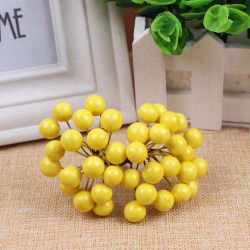 40pcs Mini Christmas Foam Frosted Fruit Artificial Holly Berry Flower Home Decor