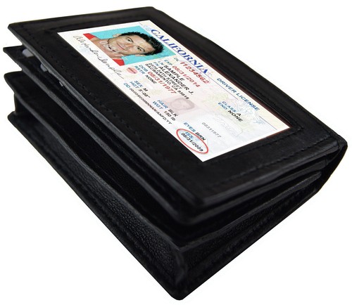 Genuine Leather Men/'s Bifold 22 ID redit Cards Expandable Holder