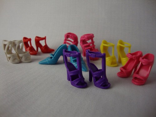 7 Pairs of Shoes Made to Fit the Barbie Doll