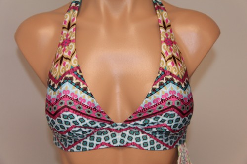 NWT BECCA Swimsuit Bikini Bra Top Sz L TEL Halter