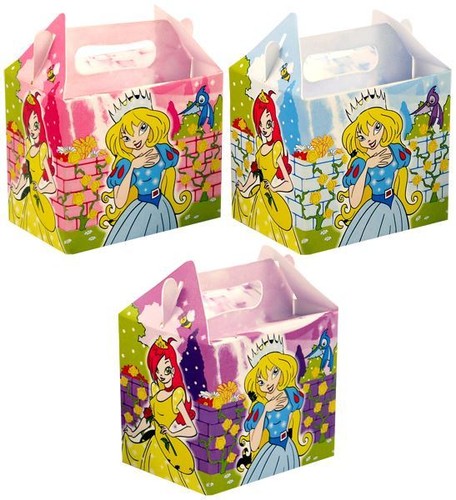 Princess Girls Kids Paper Card Lunch Boxes Party Favour Cake Gift Loot Bags