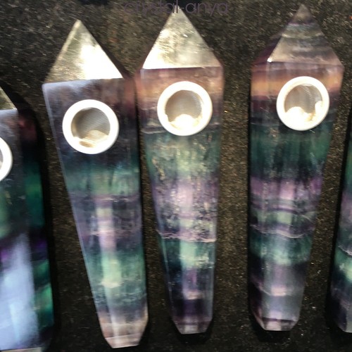 10PCS Natural Purple//Green Fluorite Pipes Quartz Crystal Wand healing