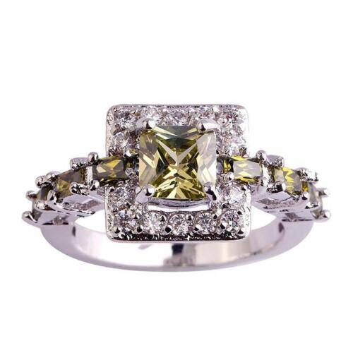 Fashion Women Ring Amethyst Halo Statement Rings Wedding Jewelry Gift New LA