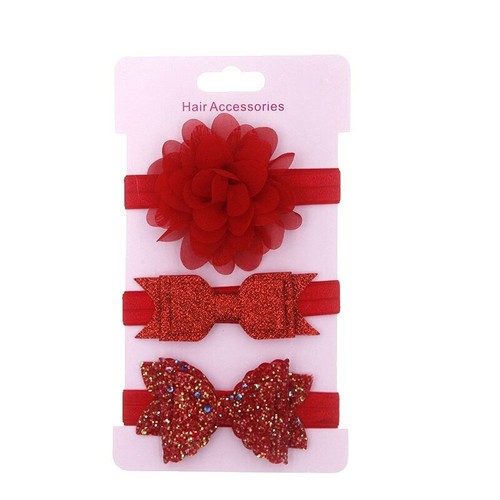 3pcs//Set Newborn Headband Ribbon Elastic Baby Headdress Kids Hair Band Girl Bow