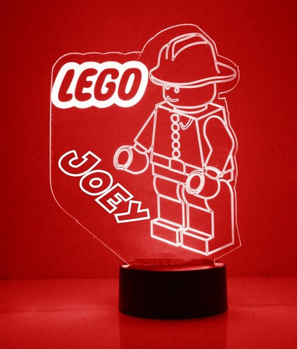 Lego Personalized FREE LED Legoland Night Light Lamp Remote Control Gamer