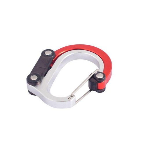 Aluminum Alloy D-Ring Carabiner Camping Fishing Hang Buckle Rotating Hook Clip