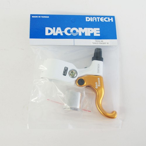 Right Only White x Gold DIA-COMPE TECH99 GOLD FINGER Brake Lever