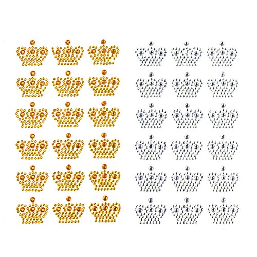 3//4-Inch Royal Crown Rhinestone Stickers 48-Count