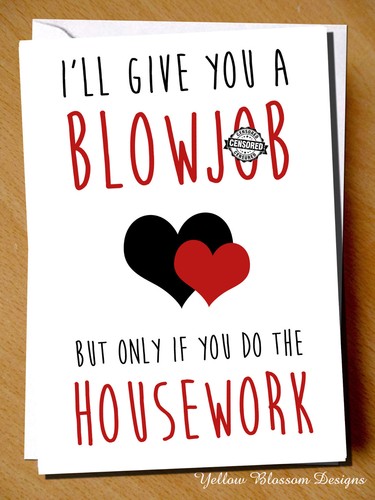 Funny Rude Valentines Day Card Joke Birthday Christmas Housework Male For Him