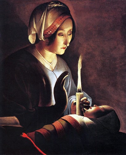 Life of JESUS CHRIST in Art on Canvas St Anne with the christ child by La Tour