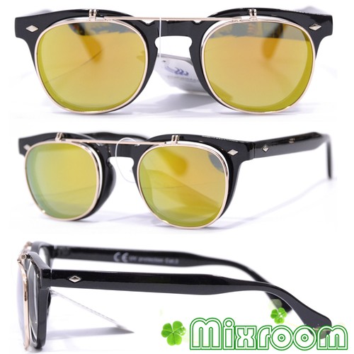 OCCHIALI DA SOLE DOPPIA LENTE RETRò VINTAGE FLIP UP STEAMPUNK SUNGLASSES 1866