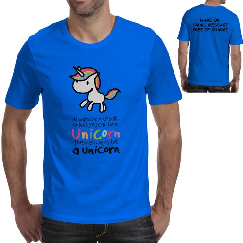 Cute Unicorn Be Yourself Workout T-Shirt Gym Gift Tee Mens Graphic Printed