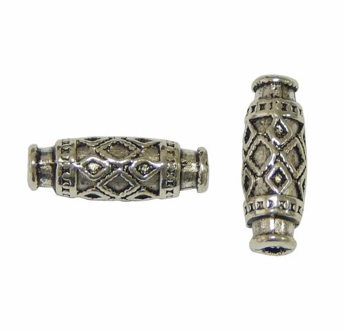 5 abalorios metal plata el Tíbet 17mm Tube//tubo entre perlas joyas Best f229