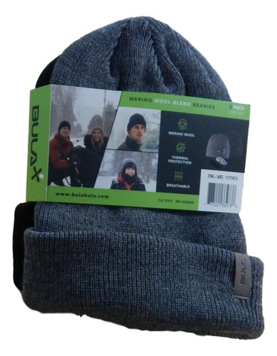 NWT Unisex Bula Merino Wool Blend Thermal Protection Beanies//Hats-2 Pack