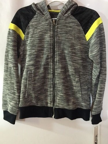 DKNY Little Boys Front Zip Hoodie Sweatshirt Charcoal Heather $49