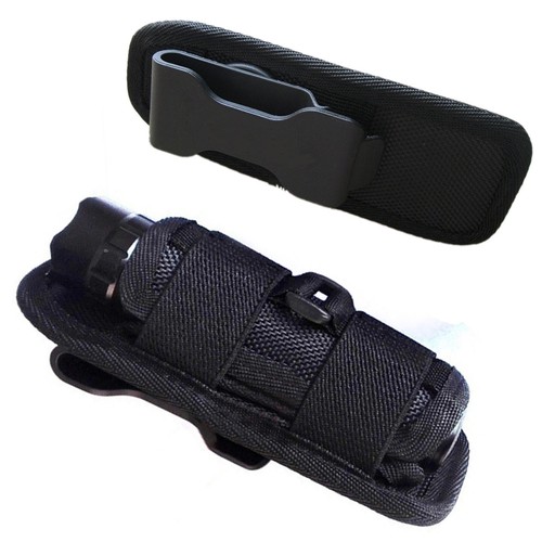 Sports Tactical 360 Degrees Rotatable Flashlight Pouch Holster Torch Case