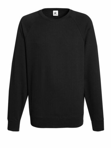 Original B/&C Mens Sweatshirt Raglan Crew Neck Pullover Top