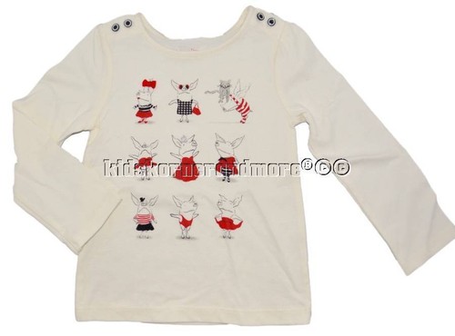 Gymboree Olivia the Pig 12-18-24 mo 2T 3T Shirt Toddler White Black 2016