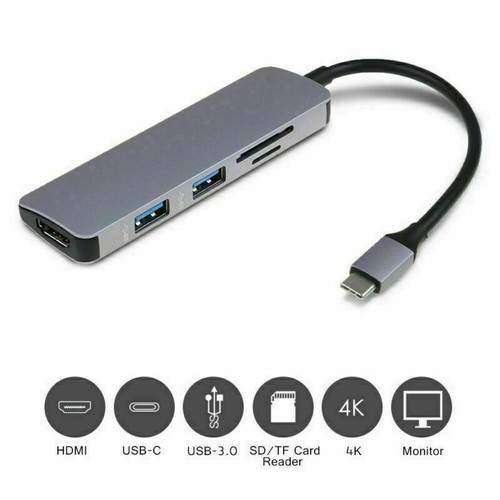 USB C Hub Type C Adapter All in 1 Multi-Port Combo Hub HDMI 4K Card Reader RJ45