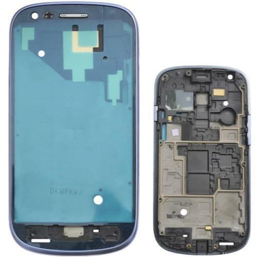 TELAIO CENTRALE per Samsung i8190 Galaxy S3 mini blu CORNICE MIDDLE FRAME metal