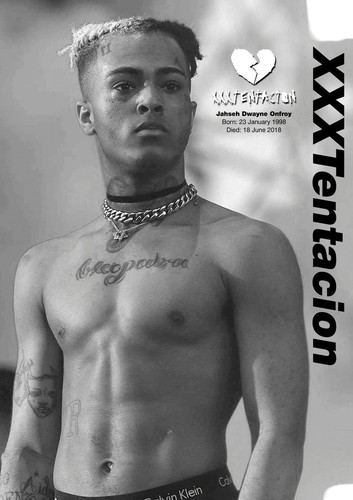 xxxTentacion American Rapper Poster Music Star Picture Black White Print Tattoo
