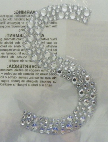 Silver Rhinestone Self-Adhesive Monogram Initial Letter decor Clear
