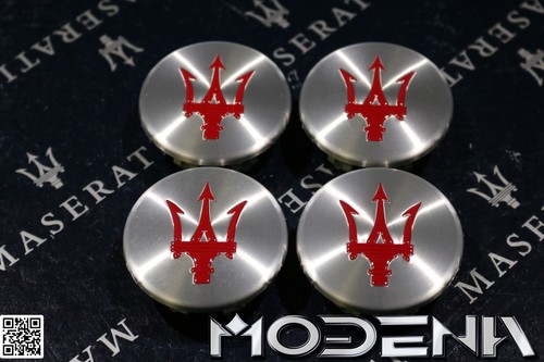 Satz Felgendeckel Radnabendeckel Deckel Felge Nabenkappe Maserati S rosso rot